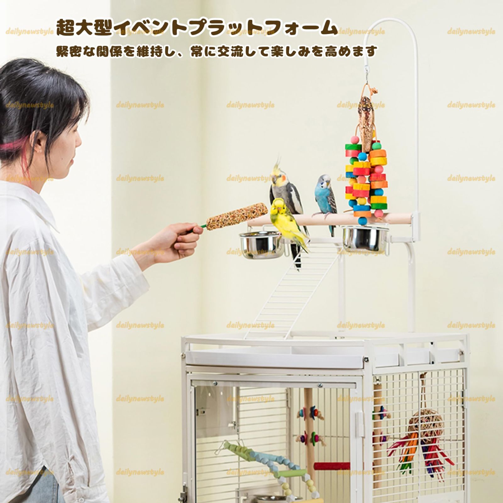 人気推薦◆46*51*138CM特大サイズ鳥かご 鳥 ケージ前面には超透明な透明アクリルを使用 保護フィルム付き トップはオーナーとのゼロ距離インタラクションを にします STEELWINDOWSANDDOORS_COM