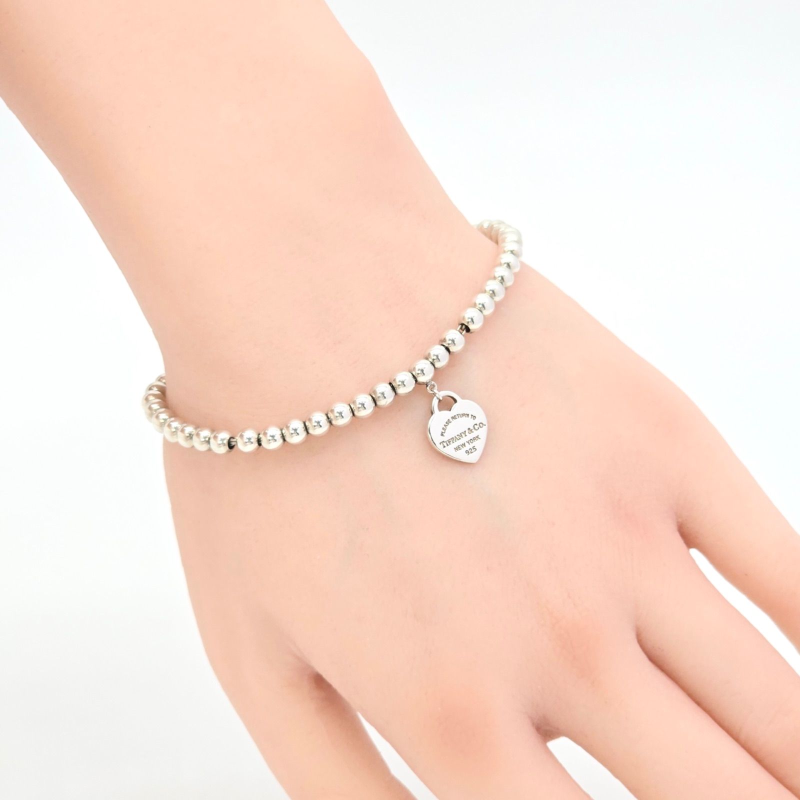 Tiffany & Co. ビーズブレスレット ハートチャーム TIFFANY ビーズブレスレット
