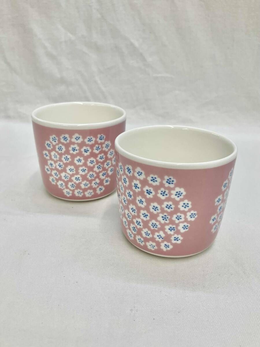 marimekko マリメッコ Puketti プケッティ ラテマグ カップ コップ コーヒーカップ マグカップ ピンク 花柄 2客 ペア セット キッチン