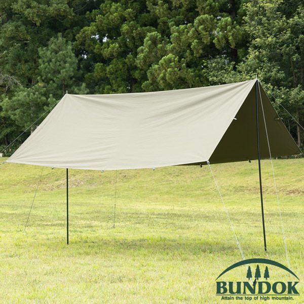 BUNDOK タープ　bdk-23 カーキ Amazon | BUNDOK(バンドック)スクエア タープ BDK-23KA カーキ