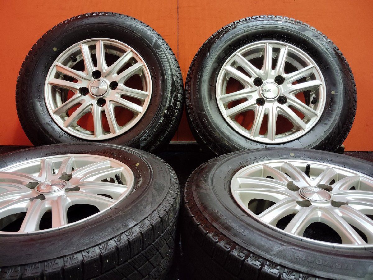 BS BLIZZAK VRX3 175|70R13 スタッドレス SIBILLA NEXT ST-V 13インチ 5J4HPCD100 35 21年製 バリ溝 カローラ等 VTI150