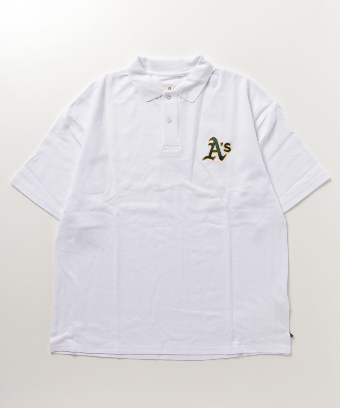 MLB / メジャーリーグベースボール Lulu u0026 Arnie 別注 オーバーサイズ 半袖 ポロシャツ【214870】アスレチックホワイト