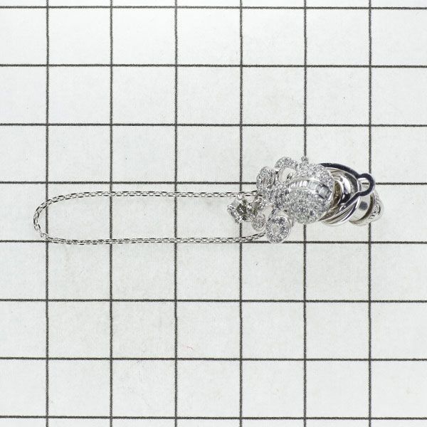 K18WG さくらカット ダイヤモンド ブローチ 0.187ct D0.58ct