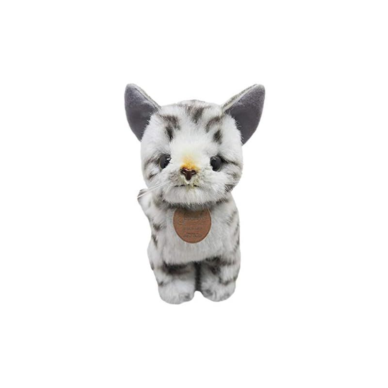 商品 グレイスフル ネコ おすわりアメショー グレー ぬいぐるみ 全長20.5cm