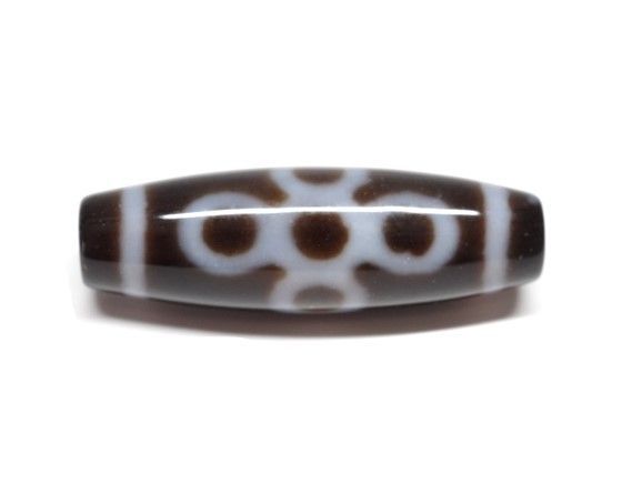 至純 閃電五眼天珠 (38mm×12mm) 五眼雷光 聖なるお守り チベット天