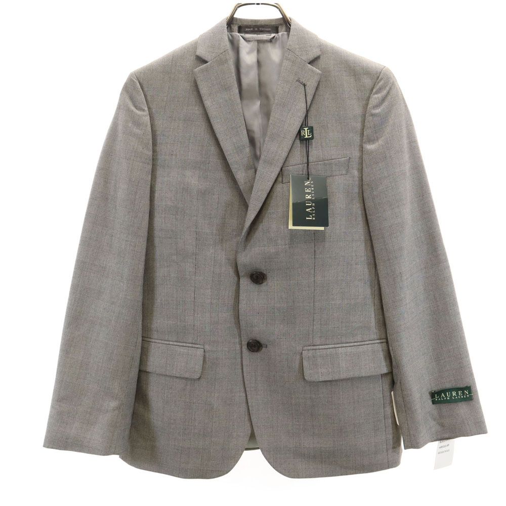 未使用 LAUREN RALPH LAUREN ローレンラルフローレン グレンチェック テーラードジャケット 14R グレー ブレザー キッズ 古着