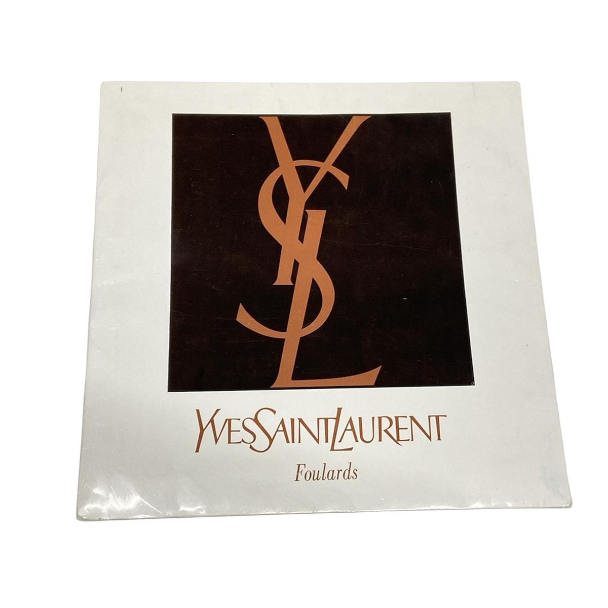 イヴサンローラン／青を貴重としたスカーフ：タグ付き！素敵なワンポイントに YvesSaintLaurent(イヴサンローラン) スカーフ美品 - オレンジ