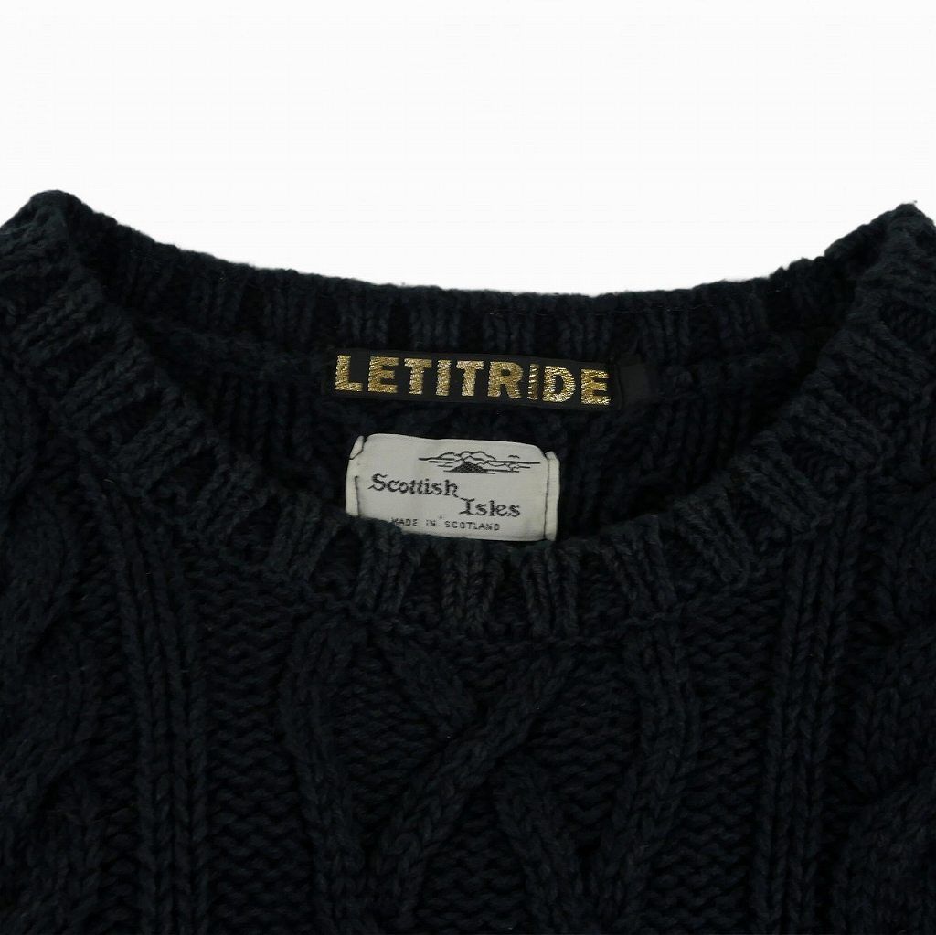 ＊専用let it ride コットン ケーブルニット　インディゴ レットイットライド LET IT RIDE インディゴ染め コットン