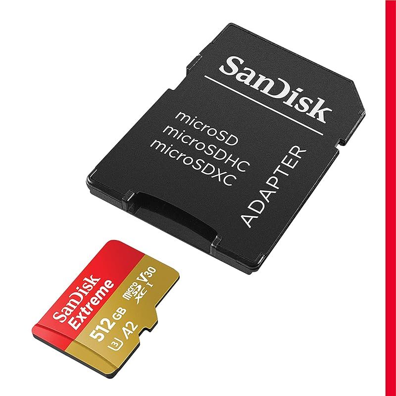 SanDisk サンディスク 512GB microSDXCカード EXTREME 最大 読込160MB|s 書込90MB|s SDアダプター付 SDSQXA1-512G-GN6MA 海外パッケージ