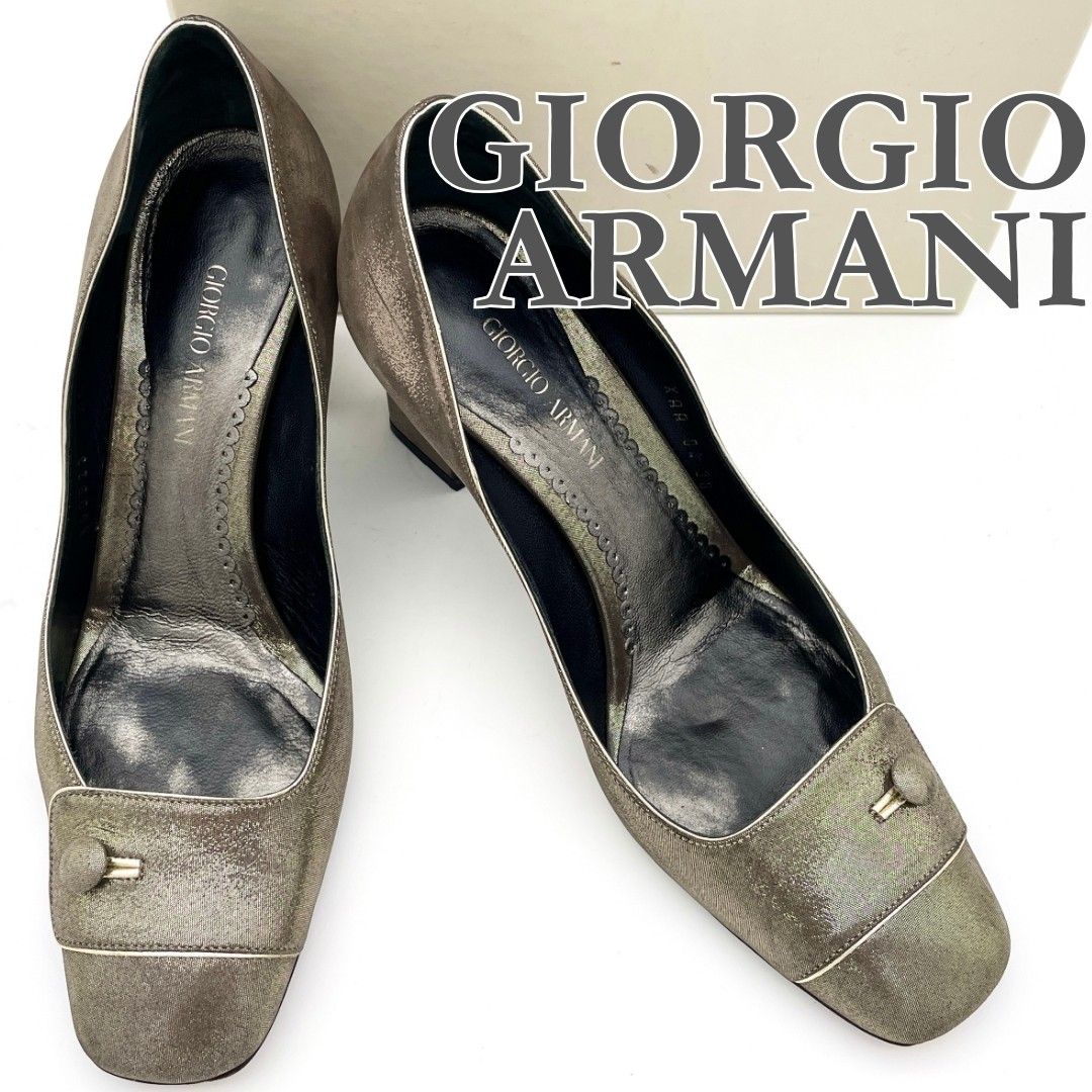 GIORGIO ARMANI ハイヒール ゴールド 1448A - メルカリ