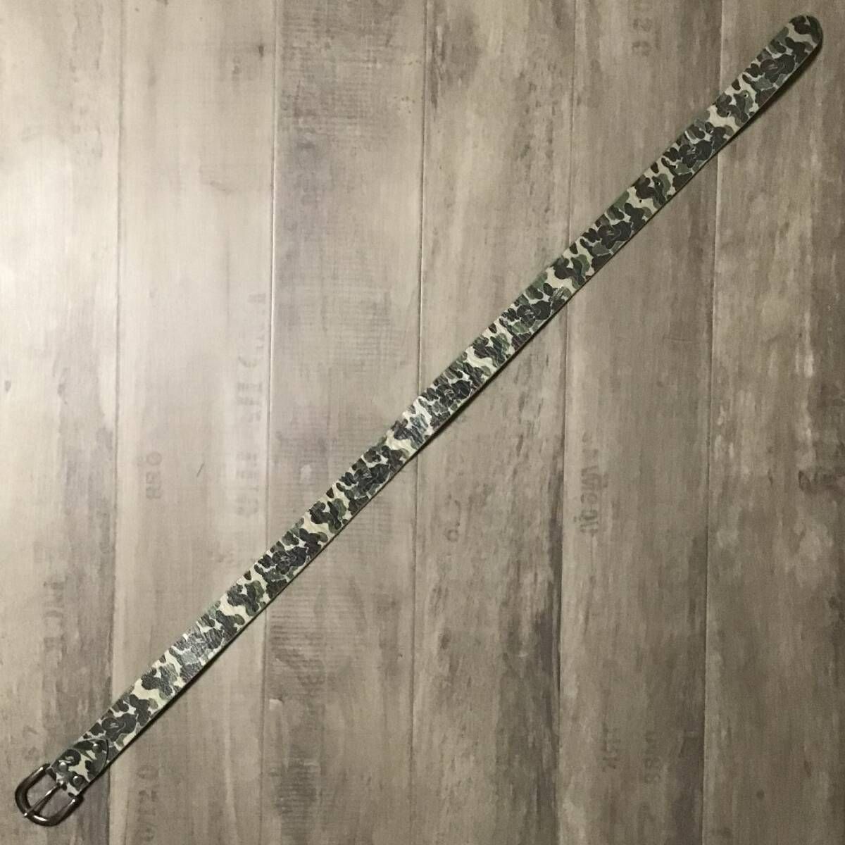 ABC camo green レザー ベルト Lサイズ a bathing ape BAPE leather