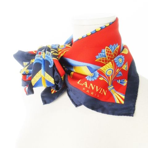 ランバン LANVIN スカーフ スクエア シルク 絹 オリエンタル