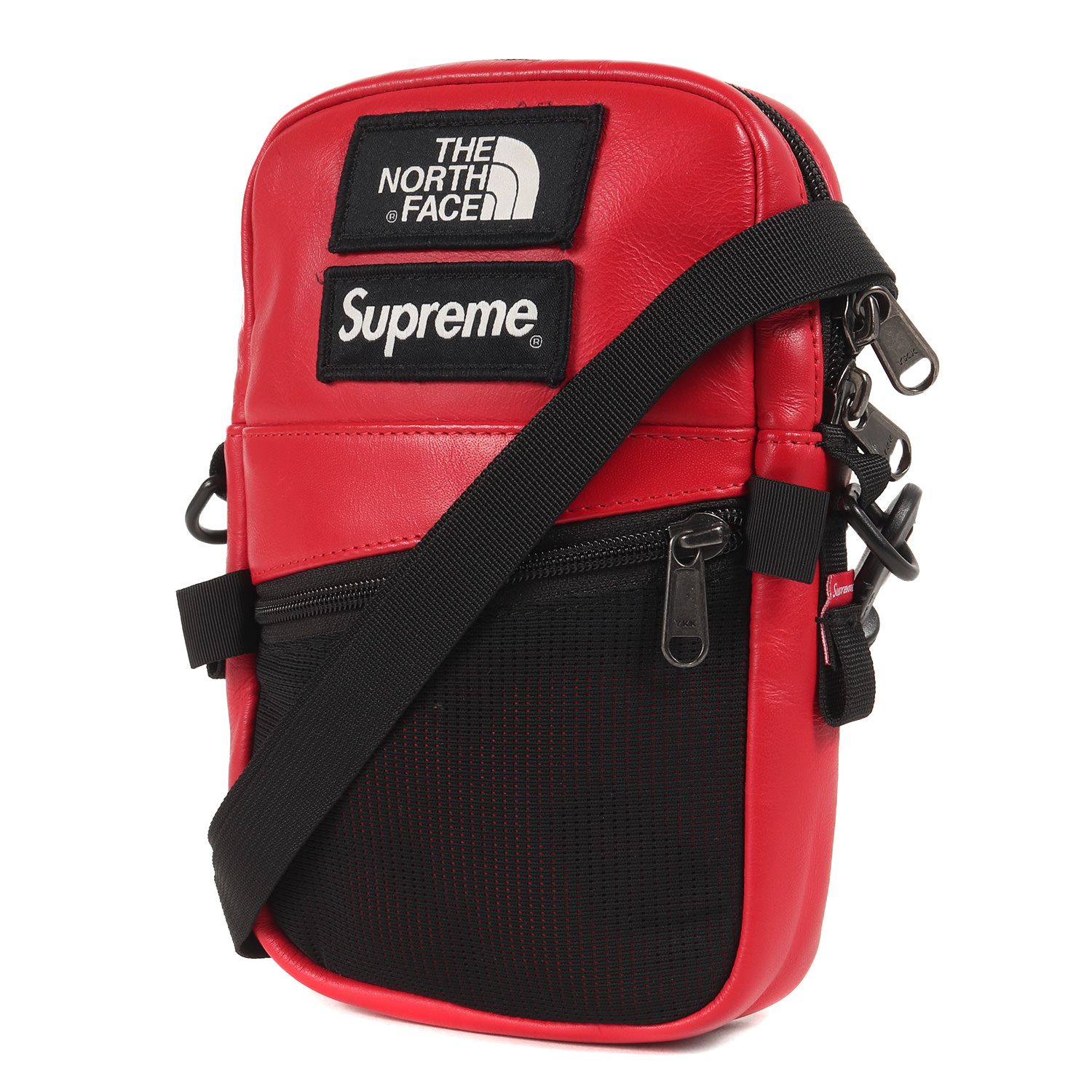 Supreme the north face best sale leather shoulder bag red