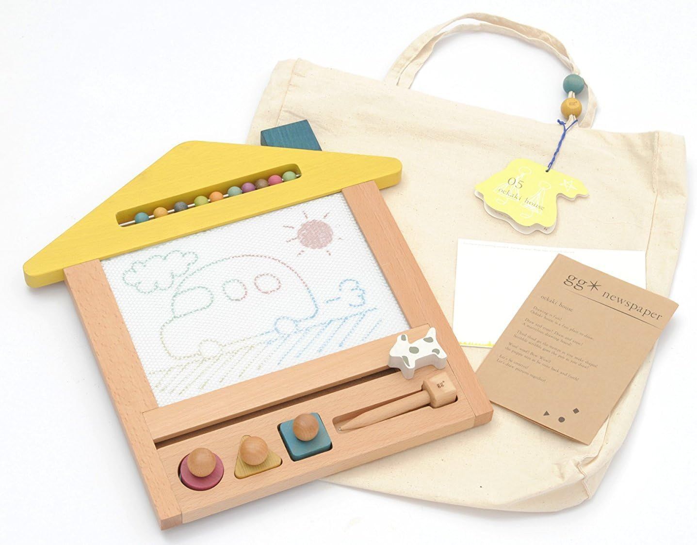 gg* oekaki house(ジジ オエカキハウス)　おえかきハウス　お絵かきボード　木のおもちゃ　出産祝いや誕生日プレゼントに！