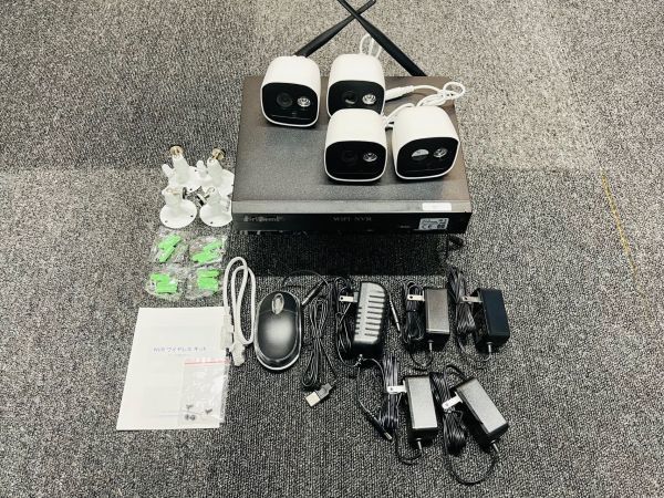 ワイヤレス 防犯 カメラ 4台 セット 300万画素 レコーダー 防水 ワイヤレス 防犯 カメラ 4台 セット 300万画素 レコーダー 防水