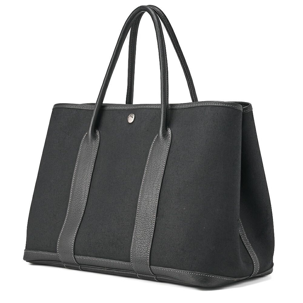 HERMES エルメス トートバッグ グレーx黒 PM 4500325Y0163 HERMES エルメス ガーデンパーティPM トートバック トワル