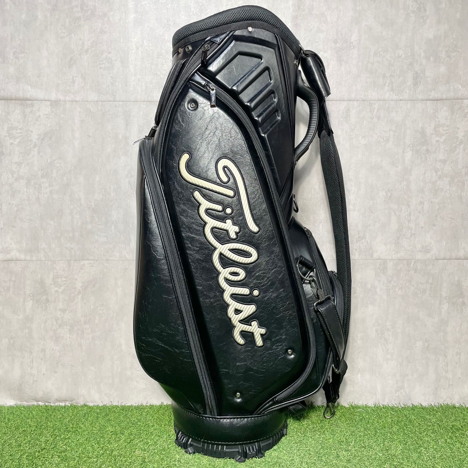タイトリスト エナメル ブラック ゴルフバッグ カート キャディバッグ レア タイトリスト エナメル ブラック ゴルフバッグ カート キャディバッグ