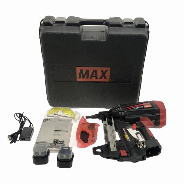 ☆中古品☆MAX マックス 6V ガスネイラ GS-738C2 バッテリー2個(6V 1.5Ah) 充電器 ケース付 ガス式鋲打ち機 ガス銃  88914 - メルカリ