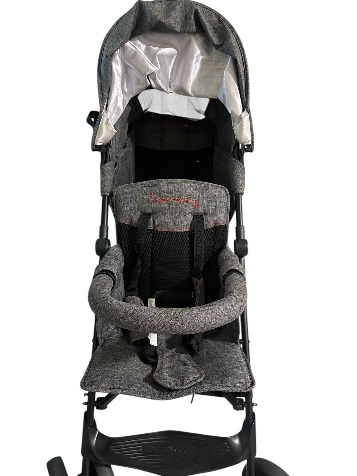 Kinderwagon DUOシティ 二人乗りベビーカー グレー 軽量 コンパクト 折りたたみ式