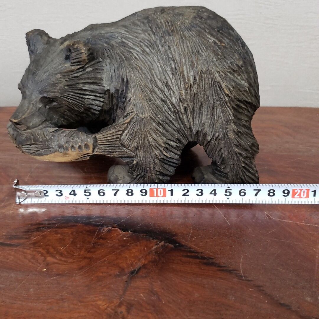 銘なし 木彫り 熊 ミニサイズ 重さ466g 北海道工芸品 旭川 民芸品 