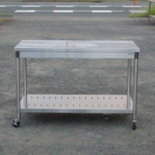タニコー 業務用 ステンレス キャスター付 作業台 W120 D60 H80cm 805mm 厨房 TX-MT-120 移動台 配膳台