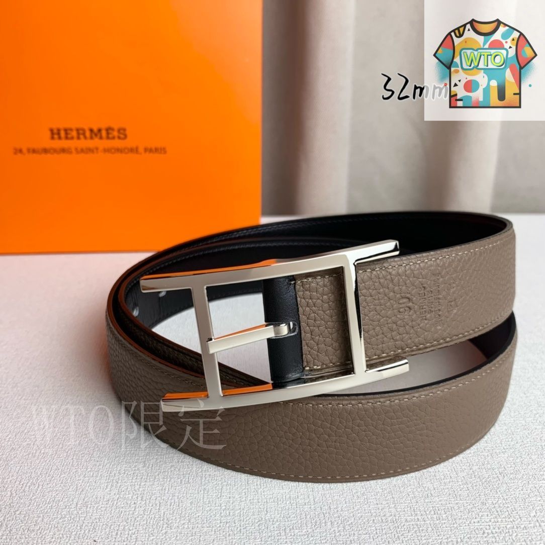 今日WTO】Herm?s エルメス ニードルバックル レザーベルト-OS47