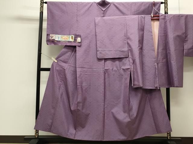 平和屋着物●本場大島紬・道行コートセット　色泥染　手織　麻の葉文様　ほていや扱い　正絹　逸品　CAAS0262th 平和屋着物○本場大島紬・道行コートセット 色泥染 手織 麻の葉文様