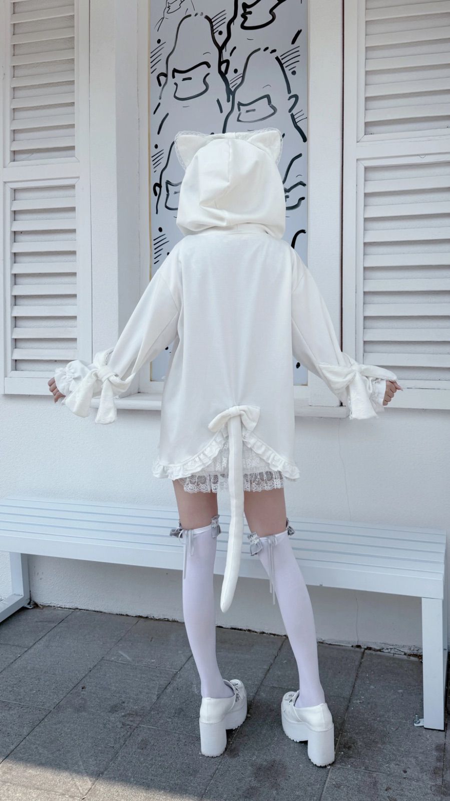 病みかわサブカルうさ耳ファーコートパーカーブルゾン量産型地雷系