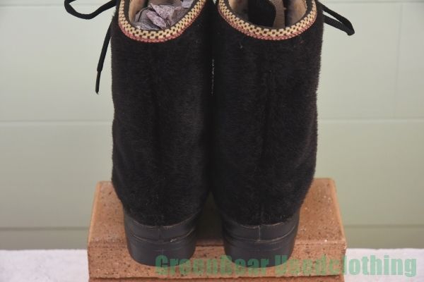 R624 フランス製 エスキモーブーツ ビンテージ アザラシ毛 黒