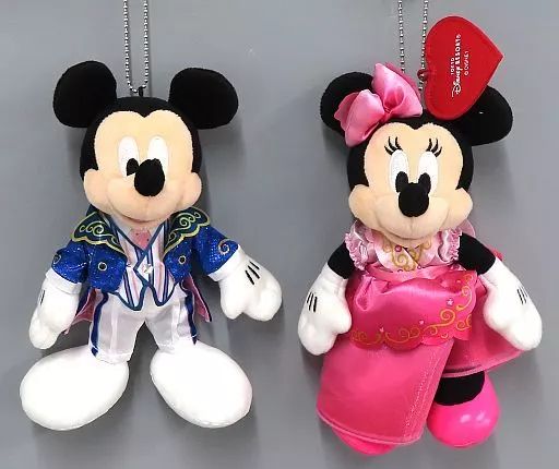 中古】ぬいぐるみ ミニーマウス＆ミッキーマウス(バレンタイン
