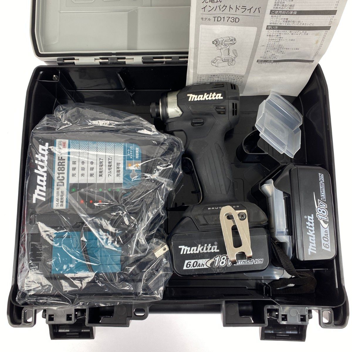 MAKITA マキタ 18V 充電式インパクトドライバ TD173DRGXB ブラック 充電器 充電池2個 ケース付