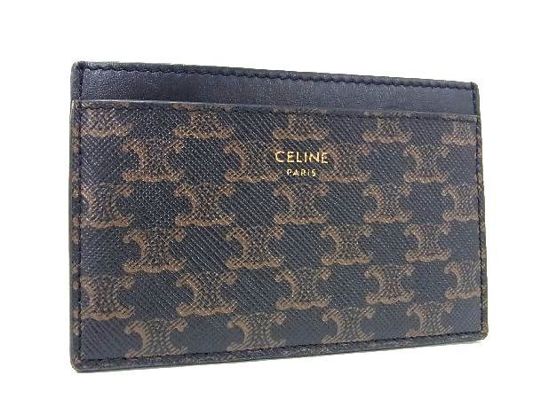 □極美品□ CELINE セリーヌ トリオンフ PVC×レザー カード