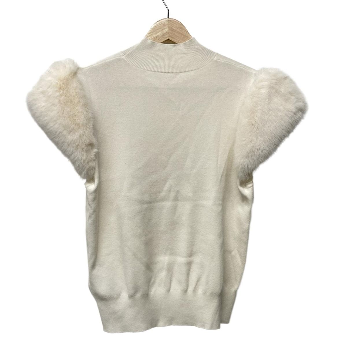 CELFORD セルフォード 半袖カットソー サイズ36 S レディース - アイボリー ハイネック シルク混 フェイクファー