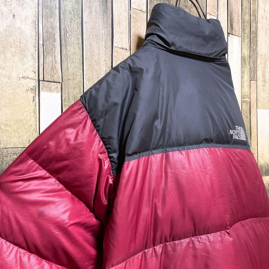 90年代当時物》ザノースフェイス THE NORTH FACE 赤☆ダウンジャケット 