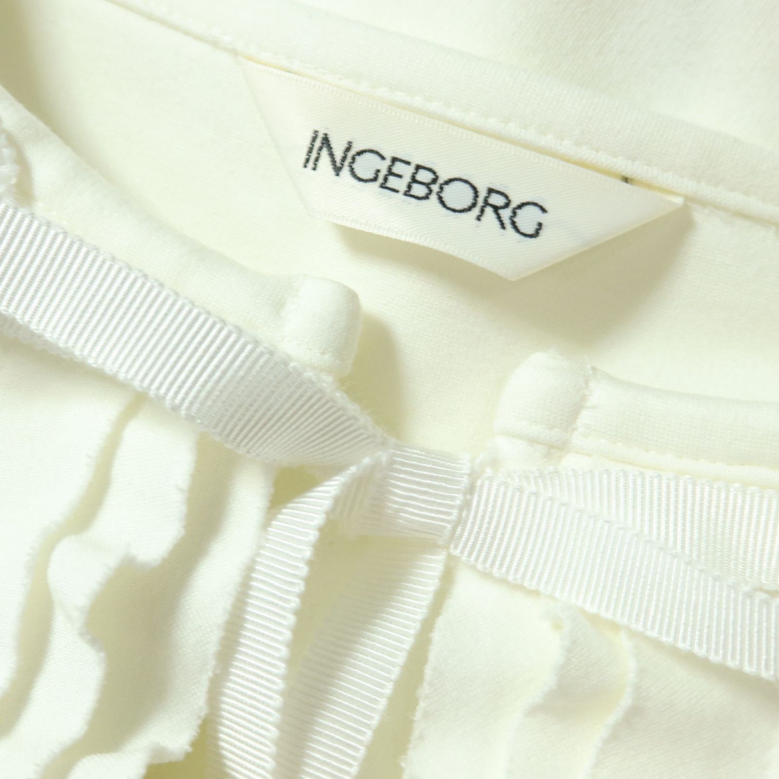 くーみん！INGEBORG フランスレースの白いジャケット♥ セール】 ○デニムノーカラージャケット （Gジャン・デニム