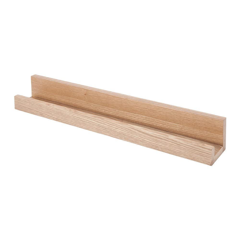 【人気商品】NKB-M60NA 幅60×奥行9×高さ8cm 調味料 子供部屋 洗面所 本棚 簡単取付 石膏ボード おしゃれ 耐荷重3kg 飾り棚 壁掛け 天然木製 壁を傷つけない ピンで取り付けるから賃貸OK 幅60 M字型