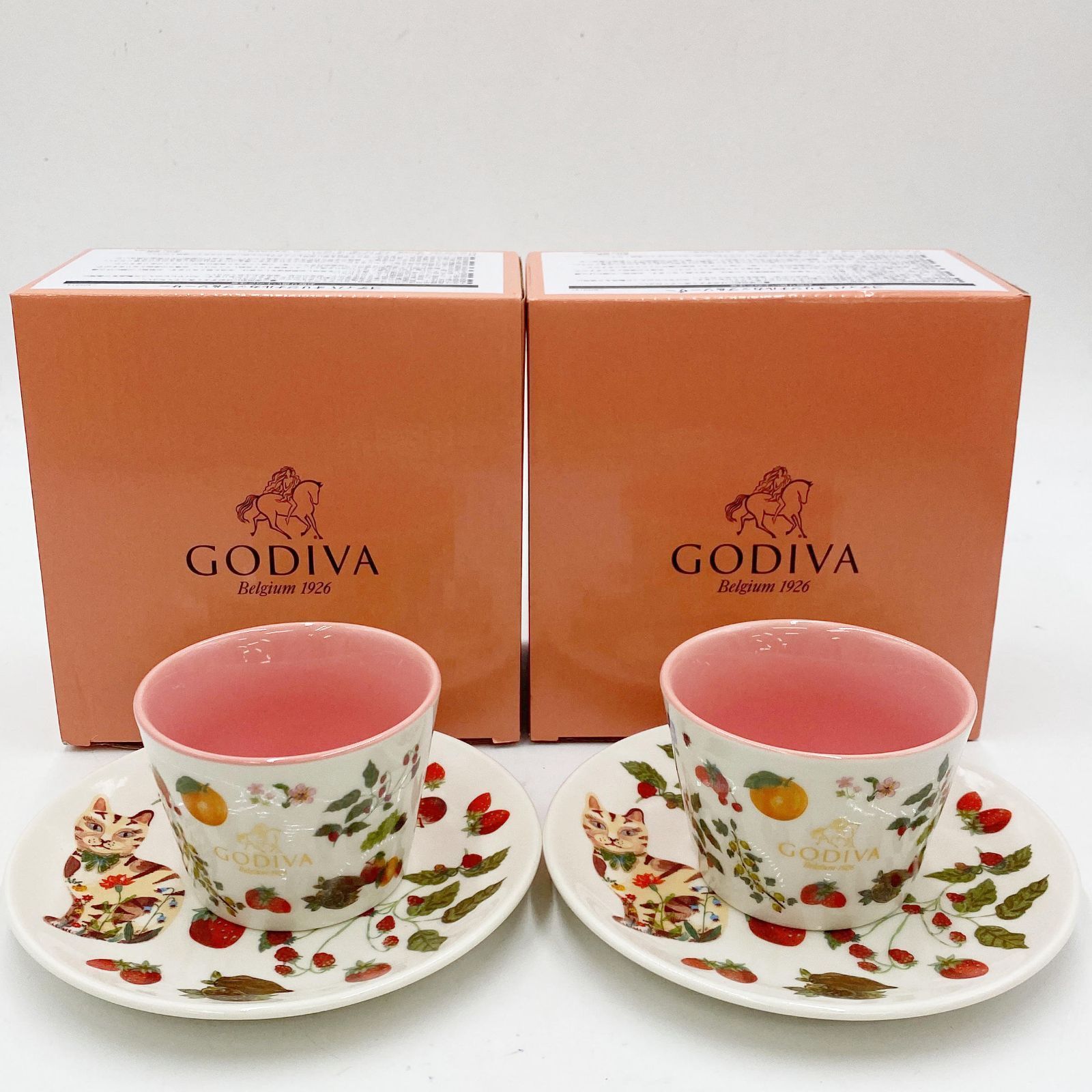 GODIVA ゴディバ オリジナル カップ-ソーサー 2025年バレンタイン QVC 商品 ナタリーレテ デザイン