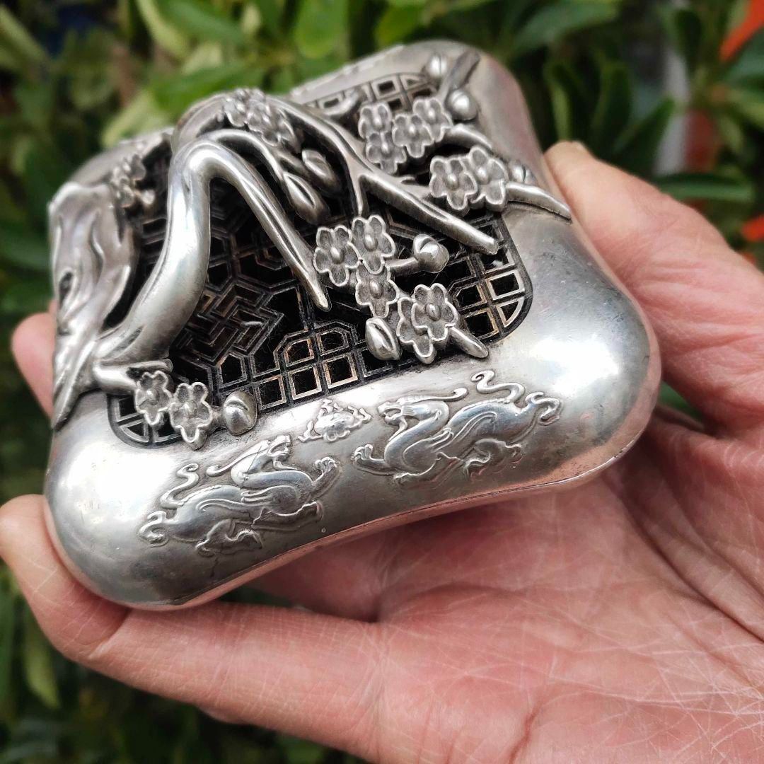 銅器 三足龍鳳彫花薫炉 茶台薫香炉 茶道具 香道具 装飾