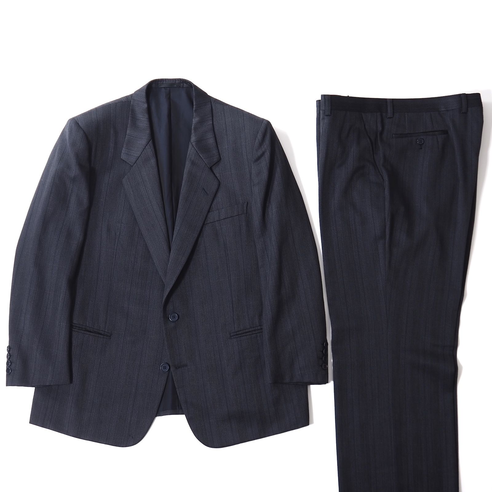 クリスチャンディオール Christian Dior MONSIEUR ヴィンテージ ウール スーツ ヘリンボーン 103-98-175 ネイビー メンズ 5-ZI019