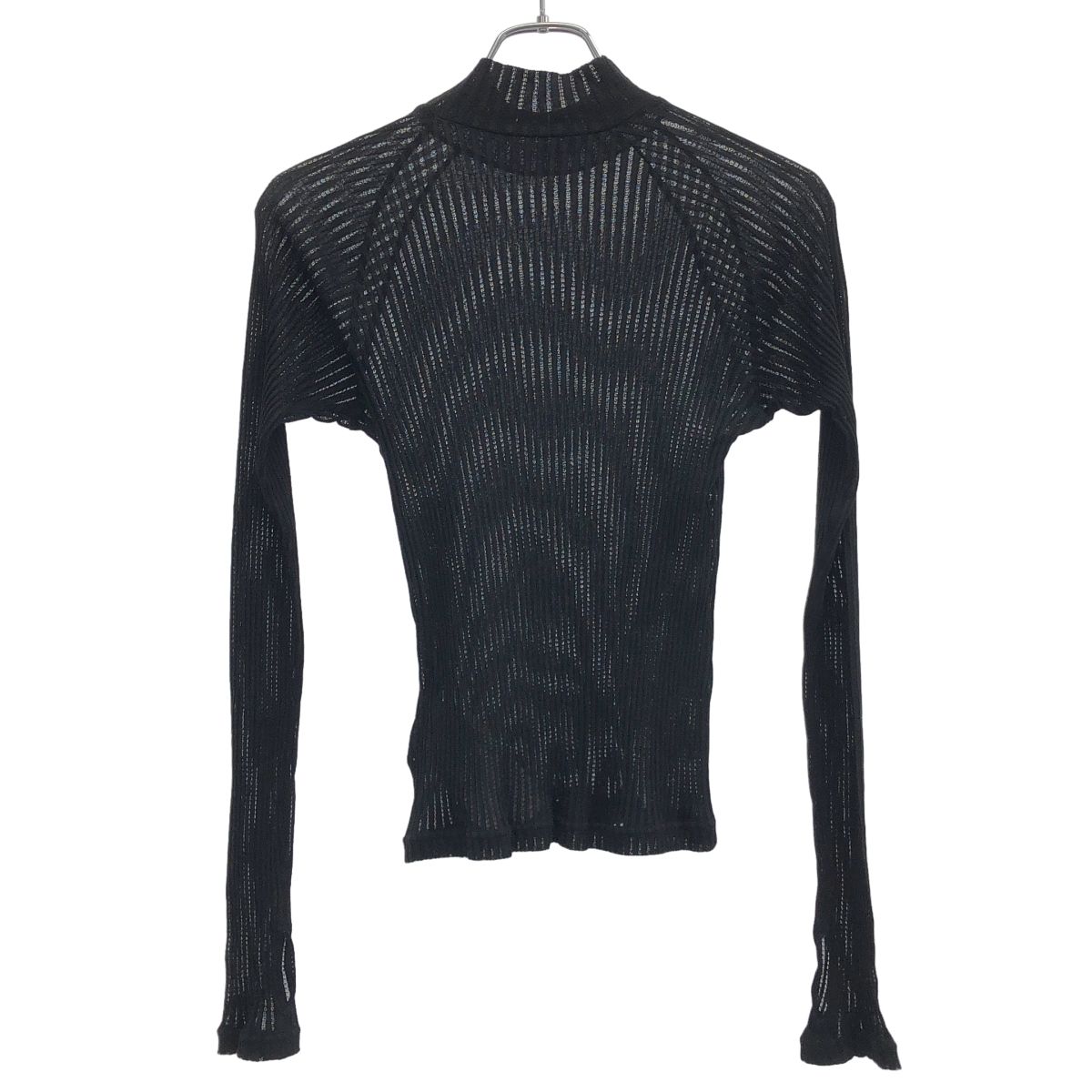 JOHN ジョン ローレンス サリバン シースルーリブニットトップス 5 D 014-0223-19 ブラック OS