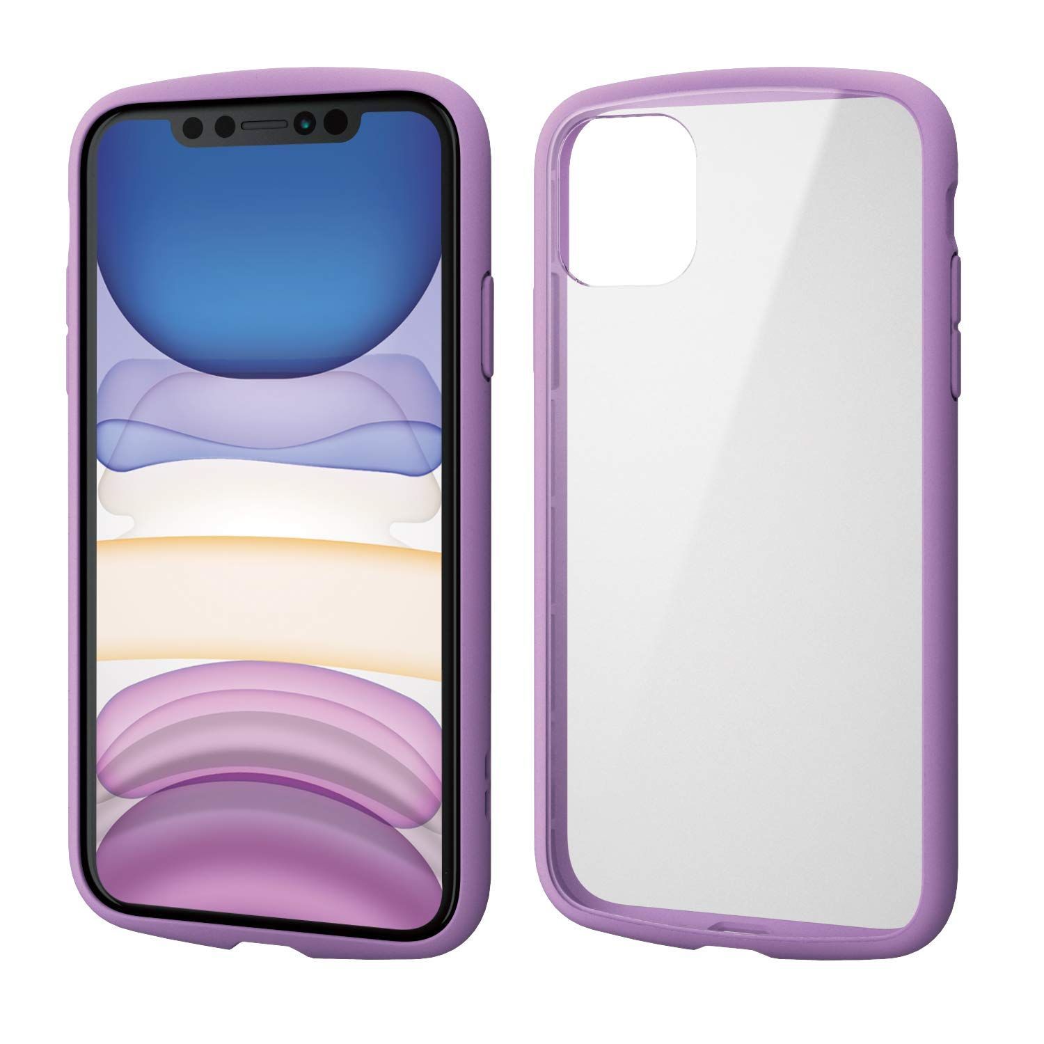 【在庫処分】iPhone 11 ケース エレコム 耐衝撃×フレーム TOUGH SLIM LITE [背面クリアタイプ] パープル PM-A19CTSLFCPU