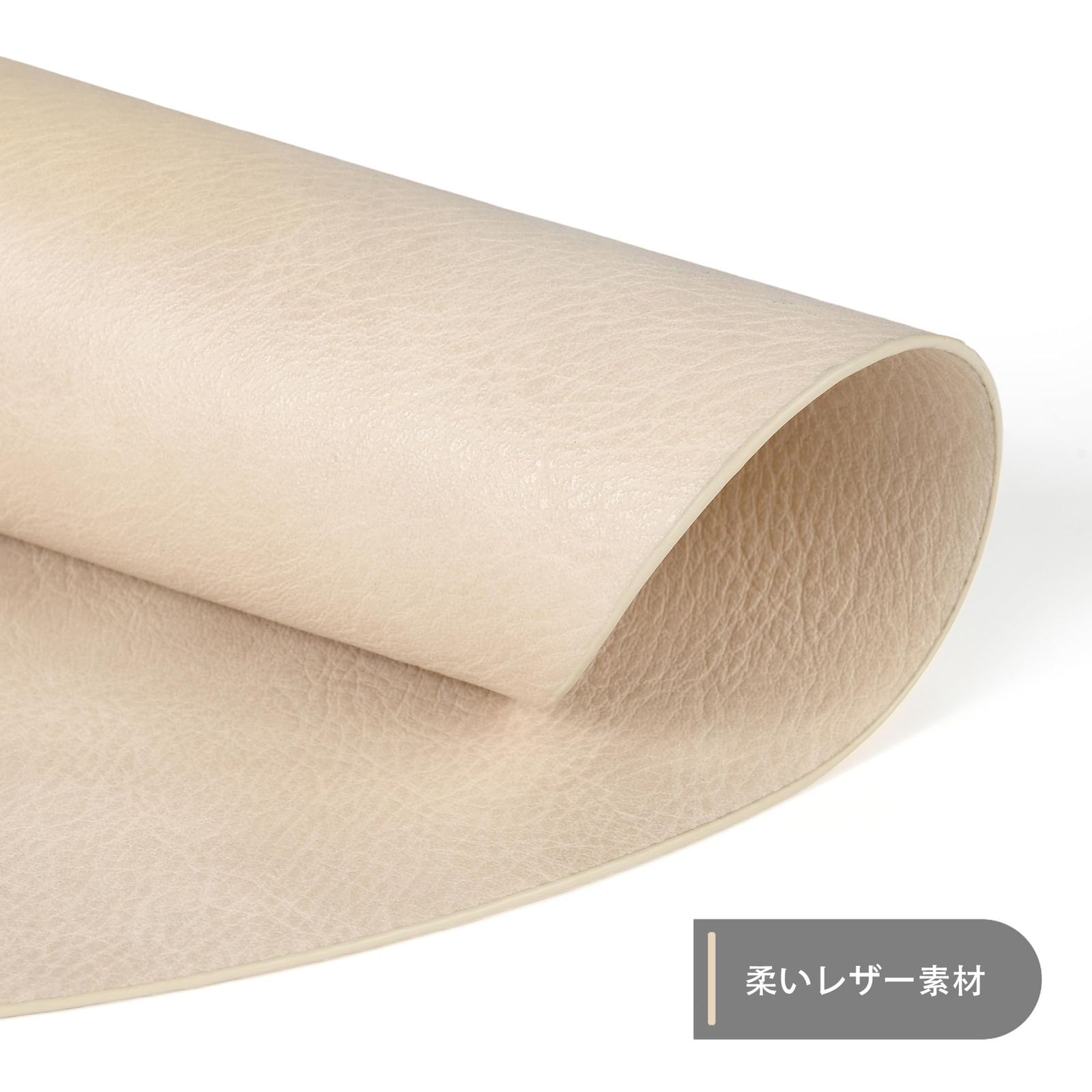  淳一屋 直径38 cm大きいサイズ 円形ランチョンマット シンプル 高質PUレザー 柔軟 贅沢 家庭用 レストラン用 丸洗いOK 断熱 滑り止め 撥水 防汚 清潔しやすい 華やか 飾り 直径 38 cm セット オフホワイト エプロン エプロン 三角巾