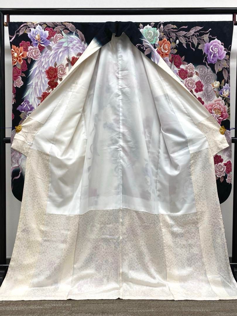 cantare ブランド振袖 ラメ刺繍 薔薇 紋意匠 身丈170cm 撥水加工済