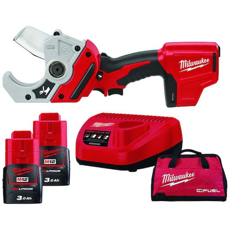 送料無料 ♥ 未開梱 ミルウォーキーツールジャパン合同会社 M12 PVCカッター 3.0Ahカケル2キット キャリーバッグ C12PPC302BJP