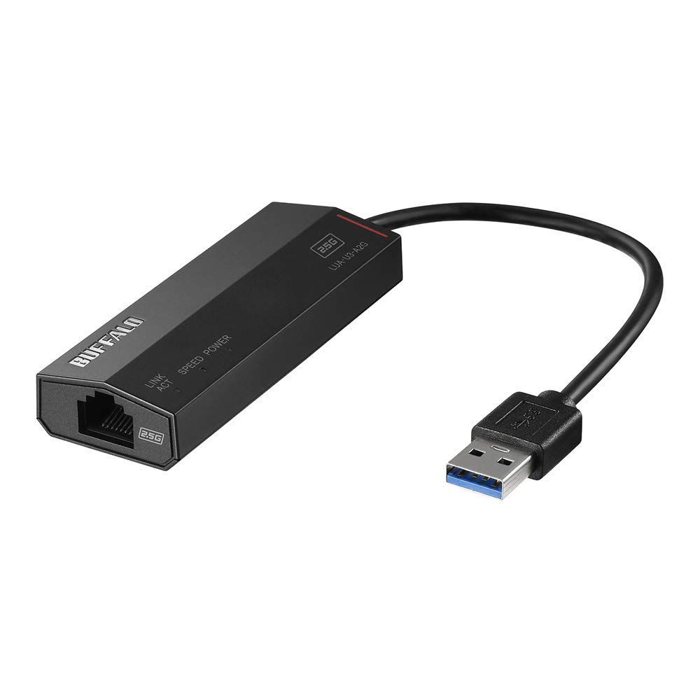 新品 BUFFALO 有線LANアダプター LUA-U3-A2G チタニウムブラック 2.5GbE対応 USB 3.1 (Gen1)