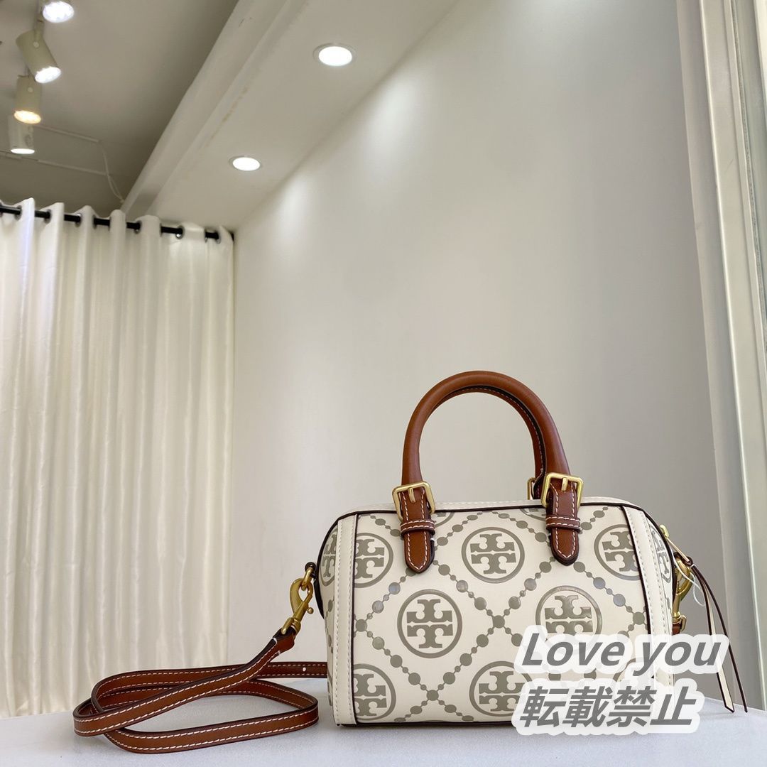 TORY BURCH 90777 トリーバーチ Tモノグラム ミニエンボスド バレルバッグ ボストンバッグ ショルダーバッグ ジャカード - メルカリ