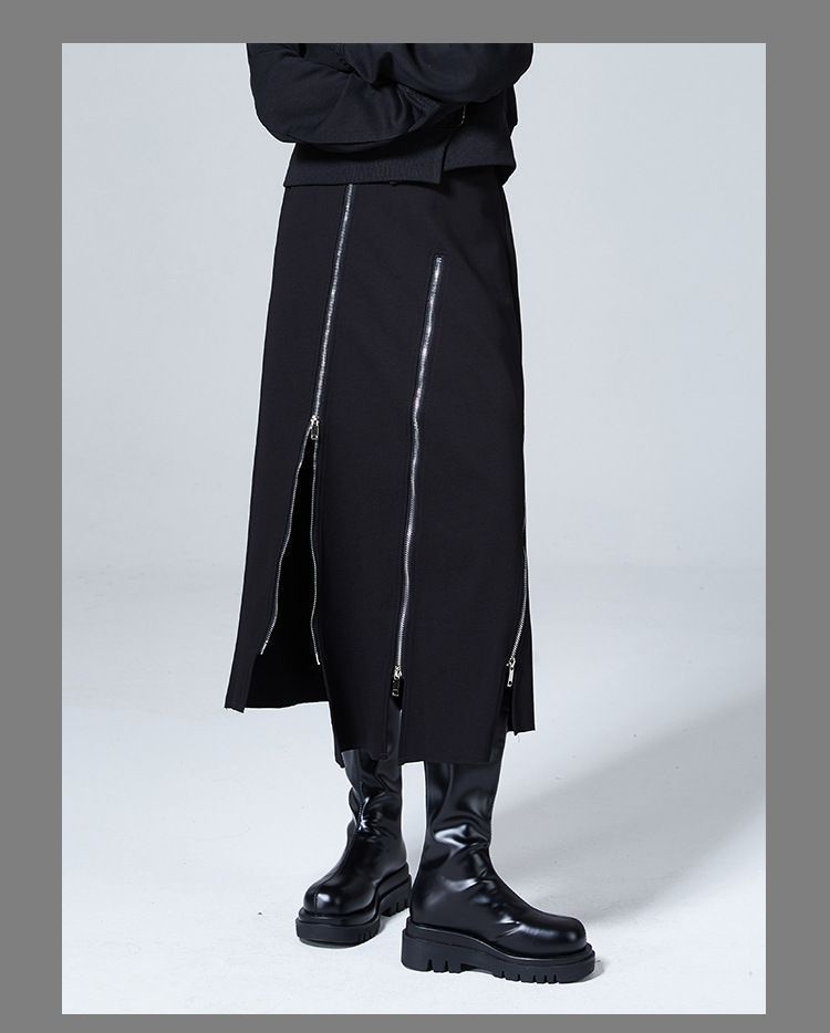 斜めジップ 即 OK アシンメトリースカート スカート レディース ロング 秋 冬 春 タイトスカート スリット モード系 変形デザイン ヘムカット ロングスカート ボトムス 個性的 上 nuoshi03 GULLKHAN_COM