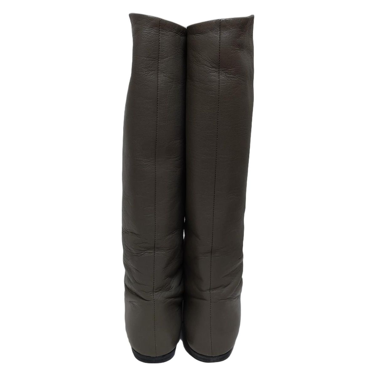 giuseppe zanotti ジュゼッペザノッティ ロングブーツ 37 1|2 レディース - グレー×シルバー スタッズ レザー KIN-KAAI_COM