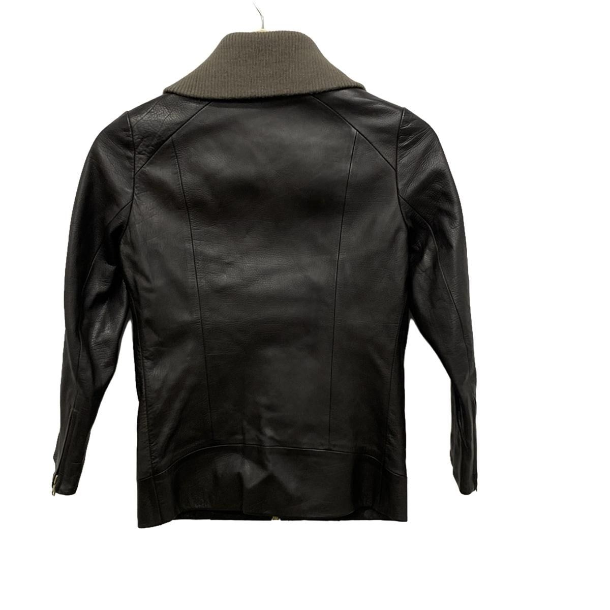 DRESSTERIOR ドレステリア ライダースジャケット サイズ36 S レディース - ダークブラウン×カーキ 長袖 レザー ジップアップ 秋 冬