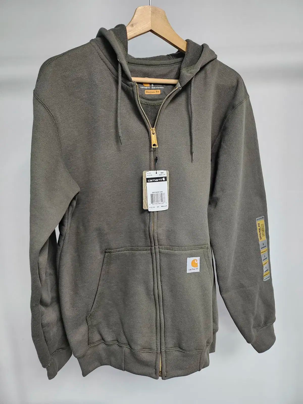 【雷市場（ポンジャン）商品韓国直送】 Carhartt(カーハート) フード付き ジップアップパーカー モスグリーン S サイズ 新品